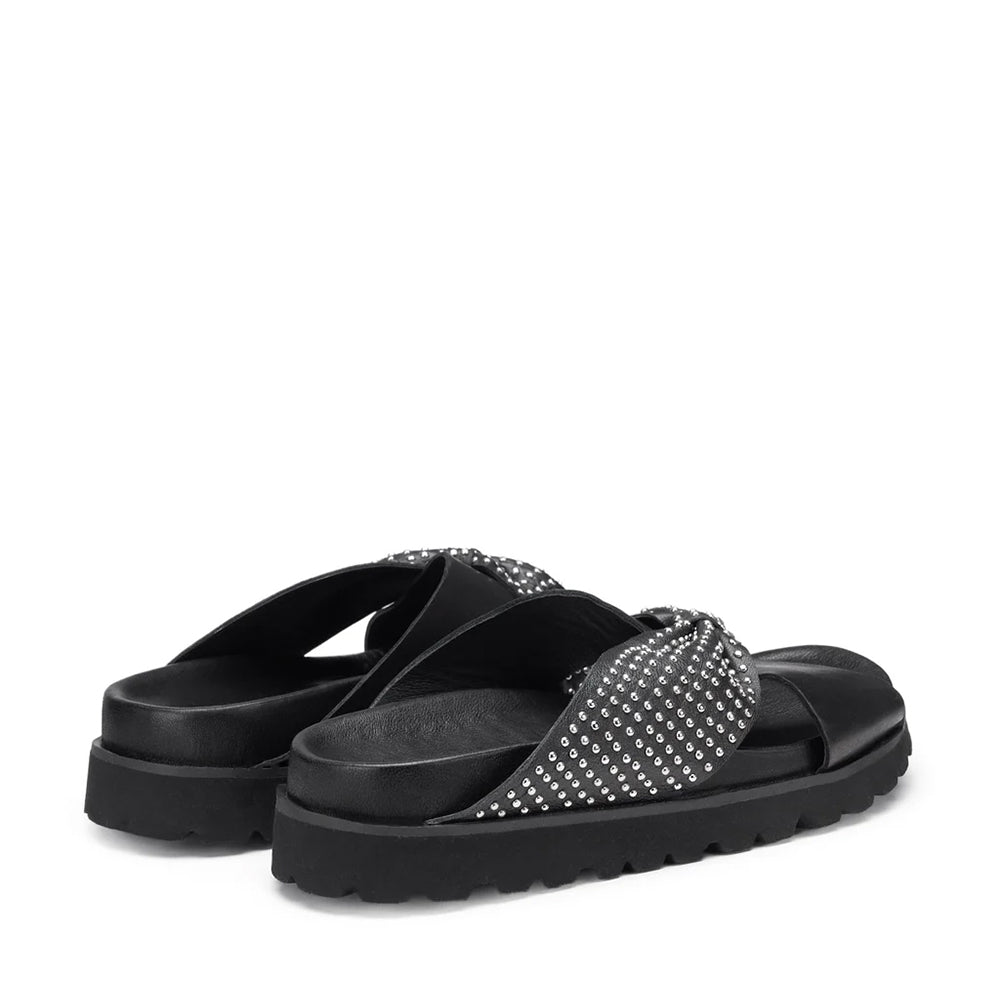Ciabatte Donna CULT Lizzo 4464 in Pelle Nera con Borchie