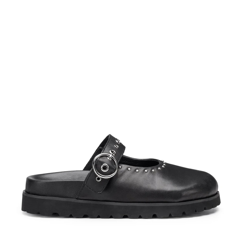 CULT Lizzo 4467 Damensandalen aus schwarzem Leder mit Nieten