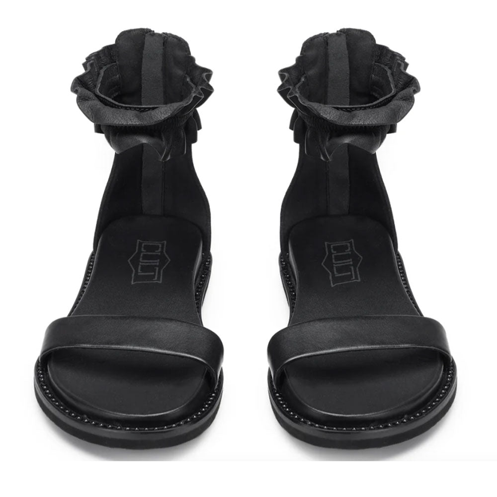Sandali Donna CULT Roshelle 4495 in Pelle Nera Chiusi con Zip