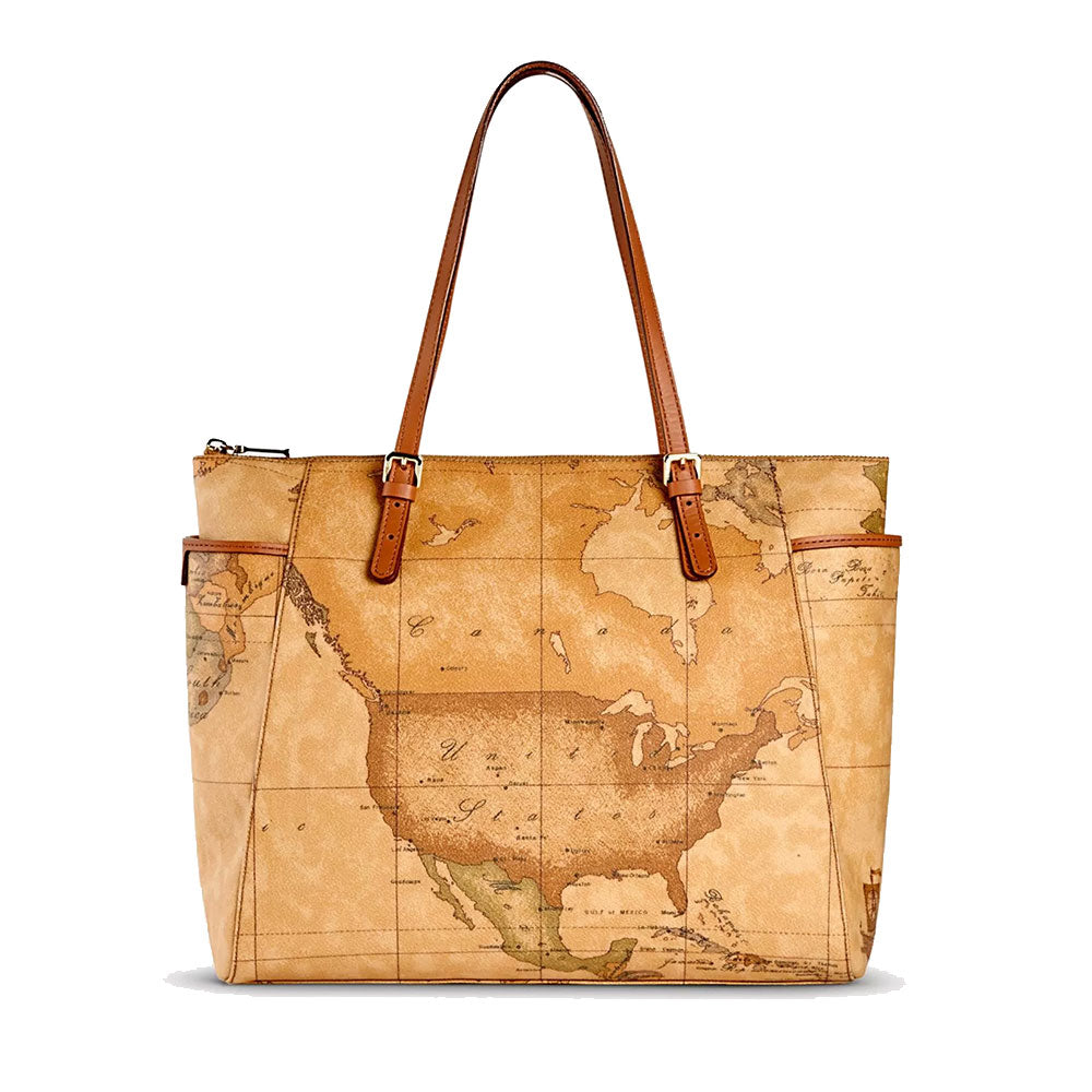 Shopping Bag con Tasche Laterali 1A Classe Alviero Martini linea Geo Classic E001
