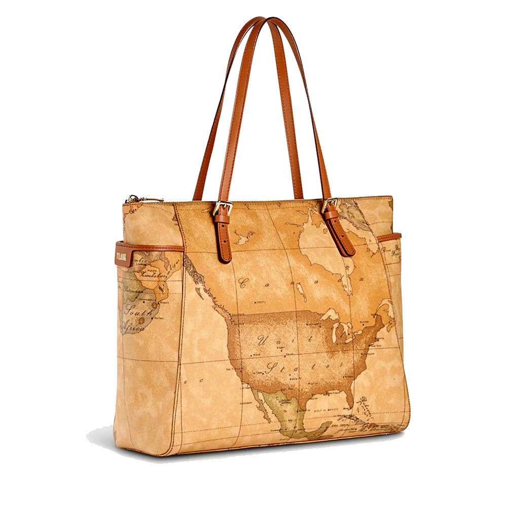 Shopping Bag con Tasche Laterali 1A Classe Alviero Martini linea Geo Classic E001