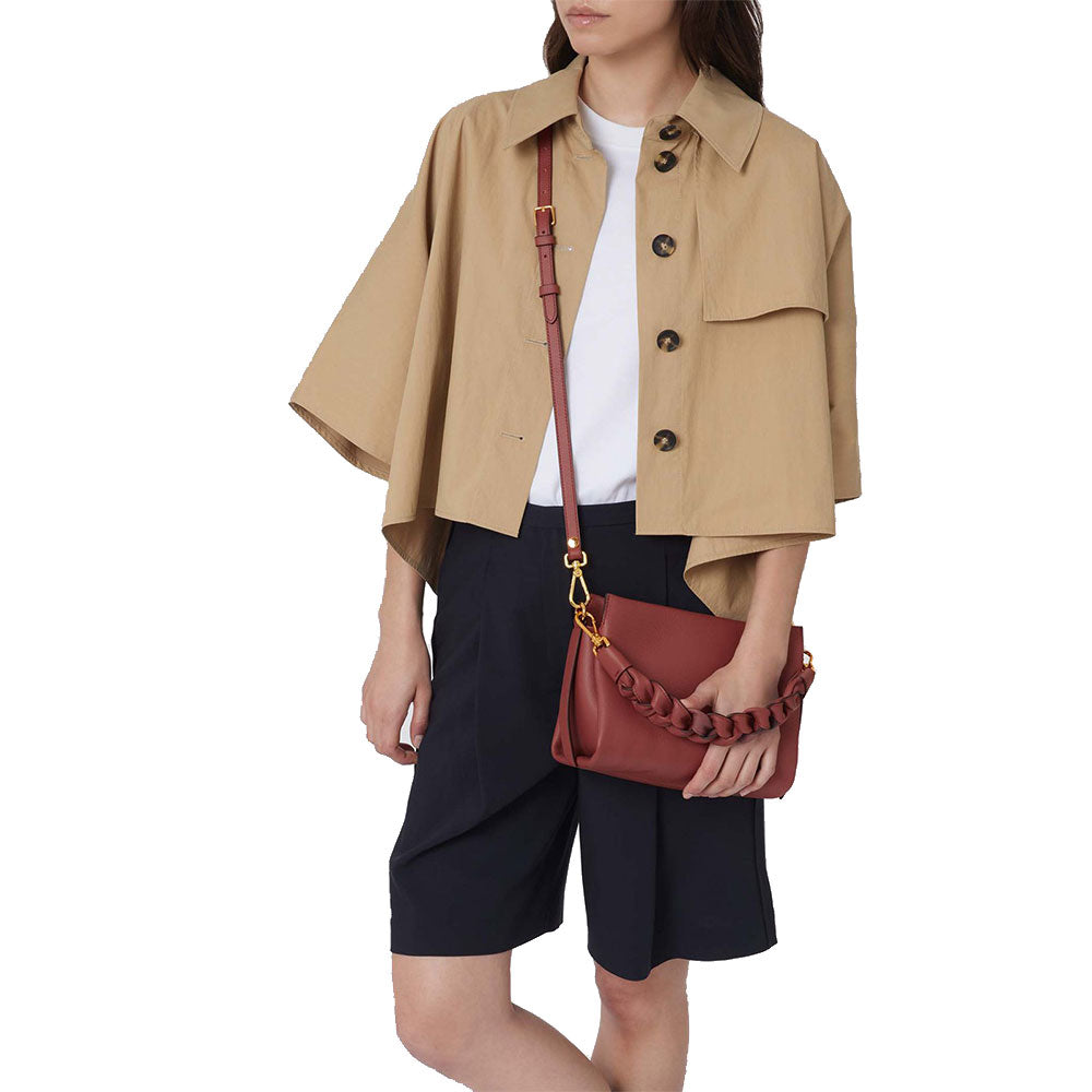 COCCINELLE Boheme Small Damenhandtasche aus Brandy Leder - Grenadine Red