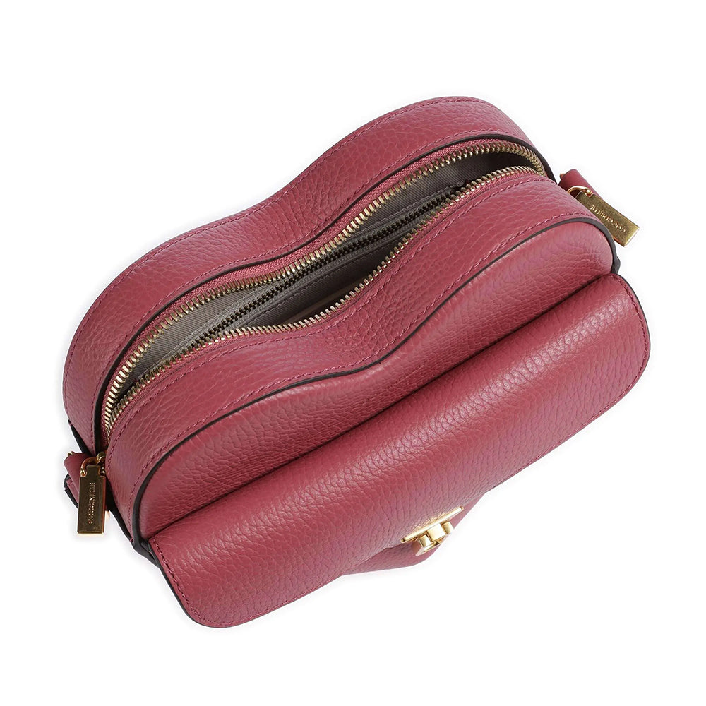 Borsa Donna a Tracolla Mini COCCINELLE linea Beat Soft in Pelle Rosewood a Forma di Cuore