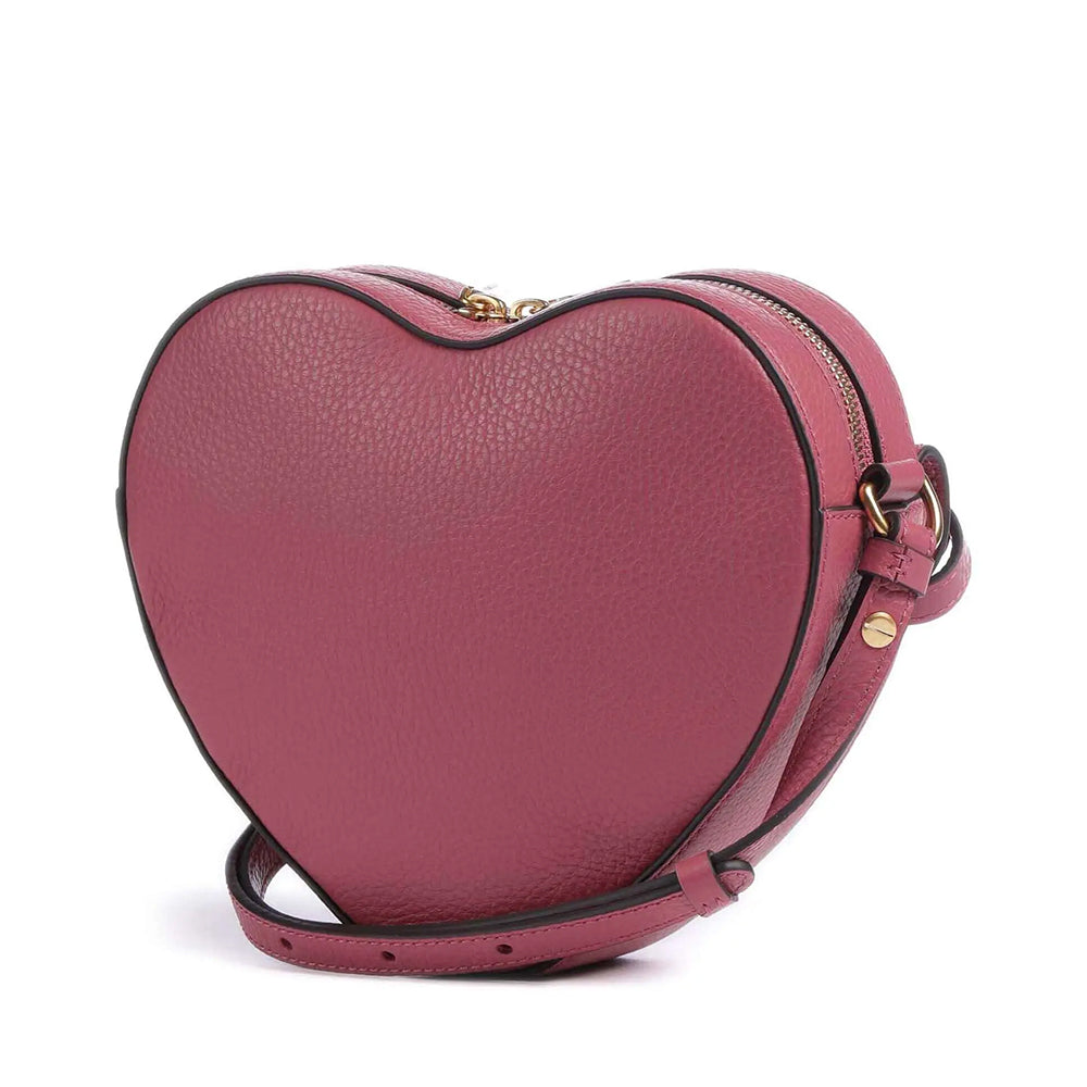 Borsa Donna a Tracolla Mini COCCINELLE linea Beat Soft in Pelle Rosewood a Forma di Cuore