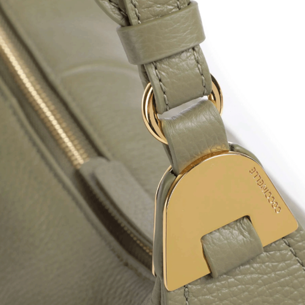 Borsa Donna a Spalla COCCINELLE in Pelle Colore Laurel Green linea Campus Large