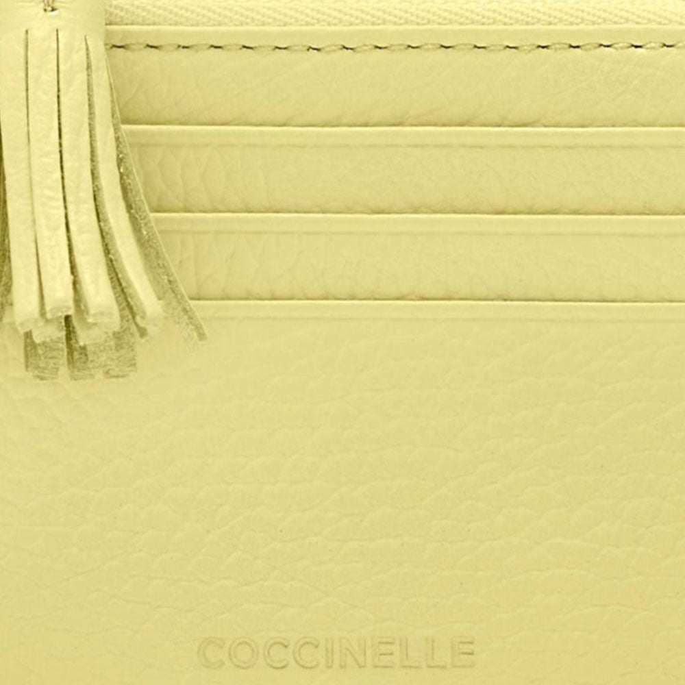 Portacarte Donna COCCINELLE in Pelle Colore Lime Wah Linea Tassel