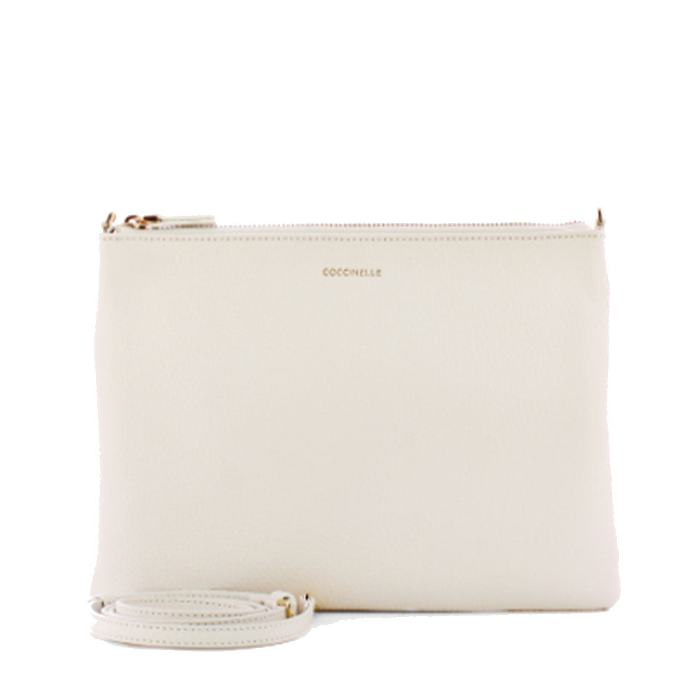 Borsa Donna a Tracolla COCCINELLE in Pelle Brillant White Linea Best Medium