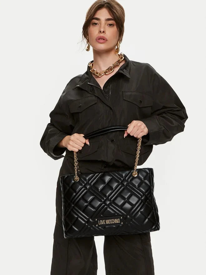 Shopping Bag Trapuntata LOVE MOSCHINO linea Quilted colore Nero