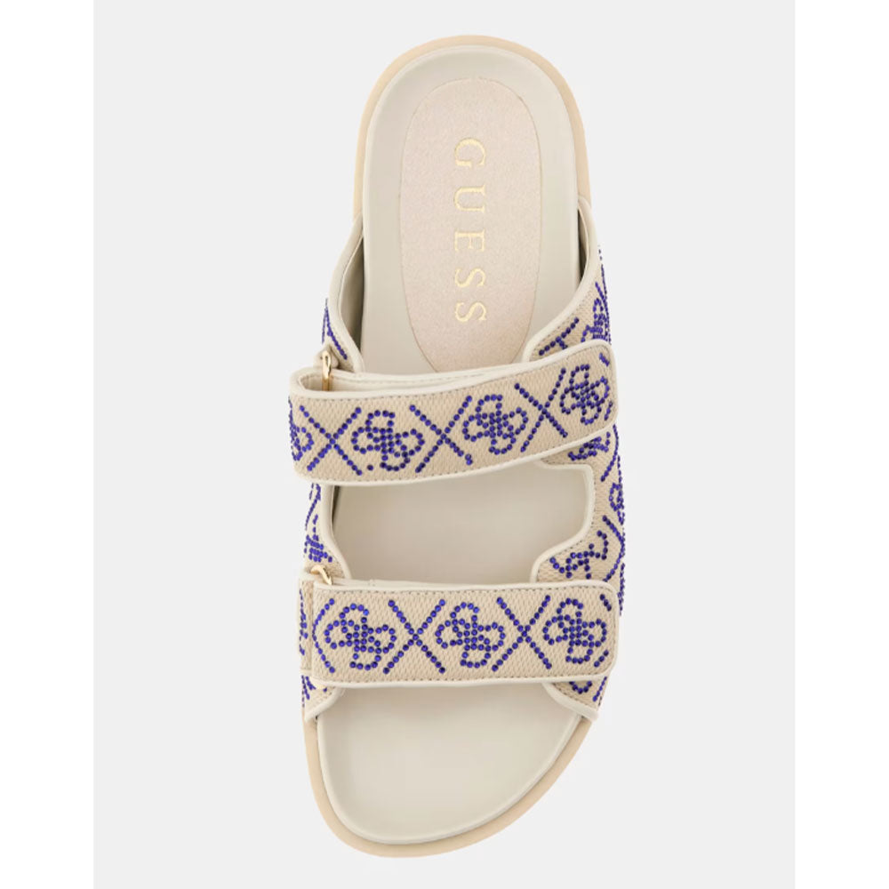 Ciabatte Donna GUESS Linea Fadelizz Colore Cream con Doppia Fascia