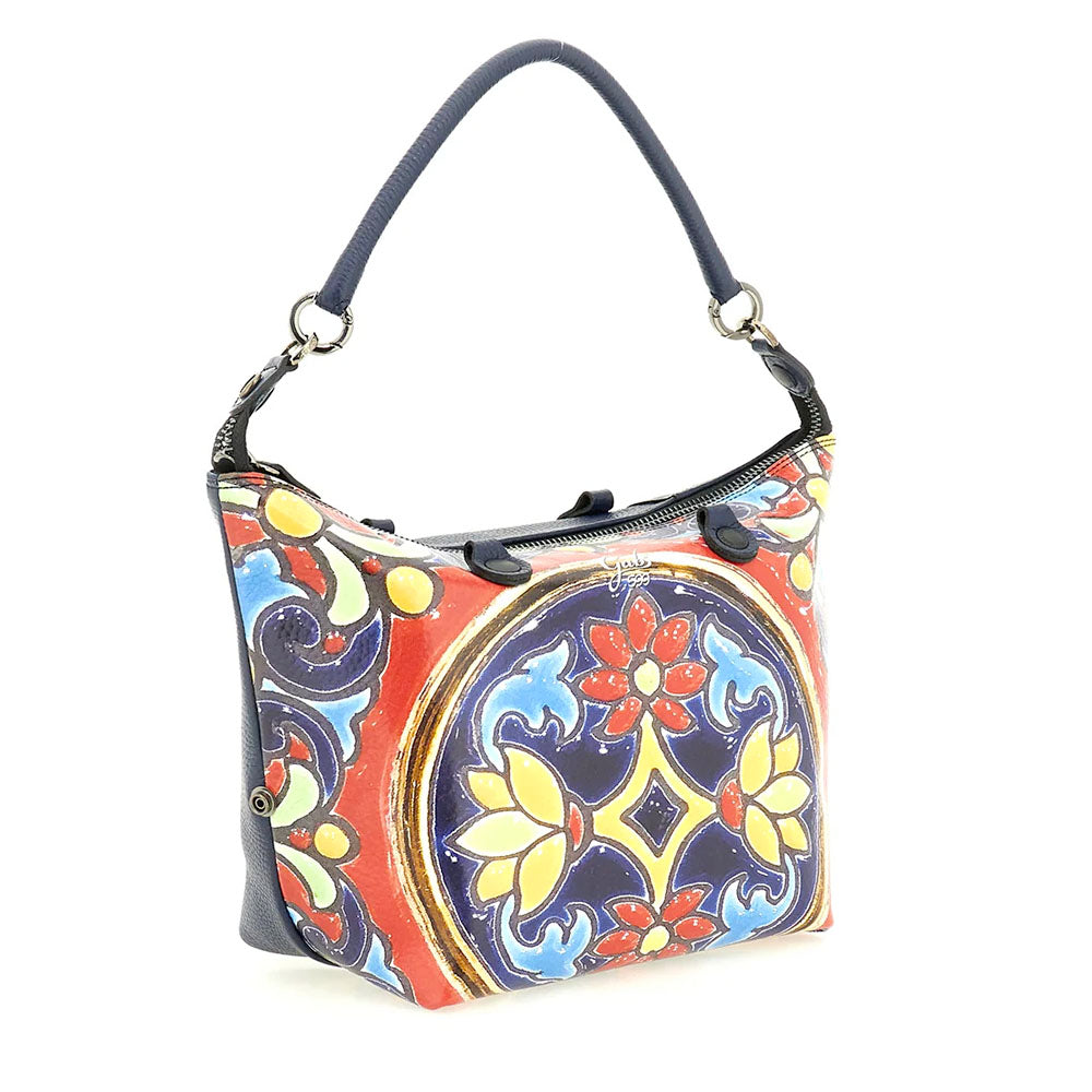 Borsa Donna a Mano con Tracolla GABS G3 PLUS Medium in Pelle stampa Maioliche