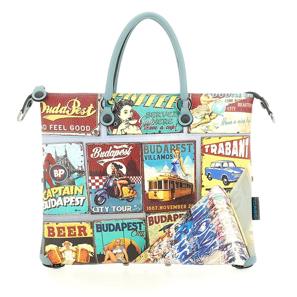 Borsa Donna a Mano con Tracolla GABS G3 PLUS Medium in Pelle stampa Budapest