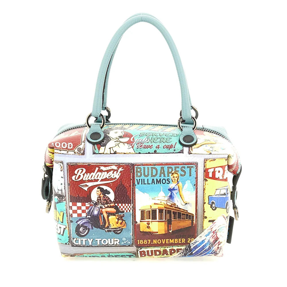 Borsa Donna a Mano con Tracolla GABS G3 PLUS Medium in Pelle stampa Budapest