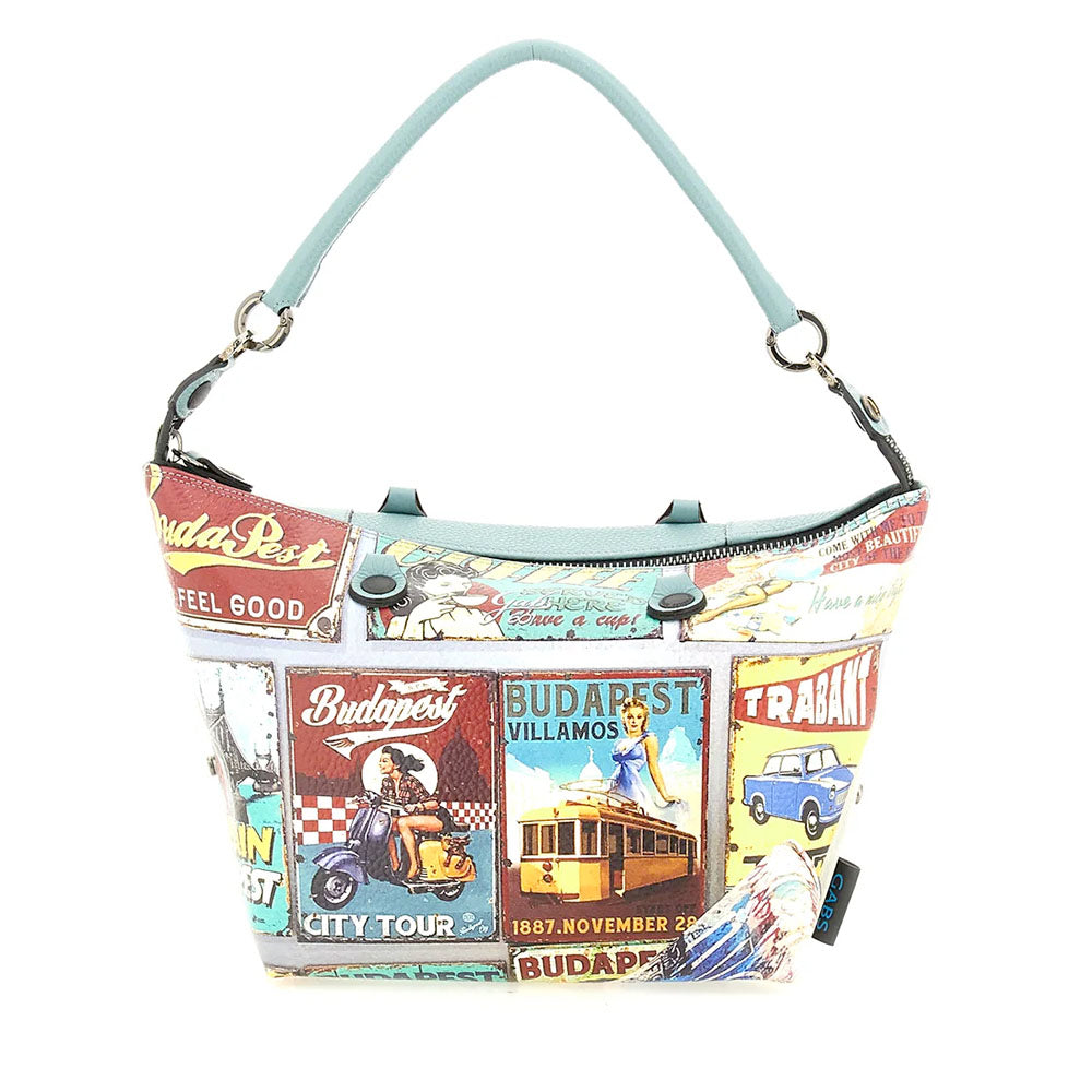 Borsa Donna a Mano con Tracolla GABS G3 PLUS Medium in Pelle stampa Budapest