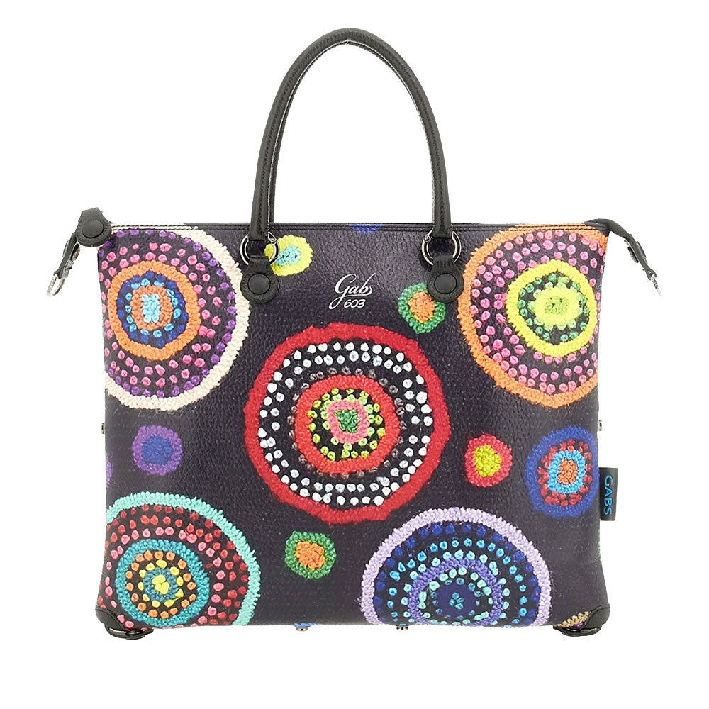 Borsa Donna a Mano con Tracolla GABS G3 PLUS Medium in Pelle stampa Ricami
