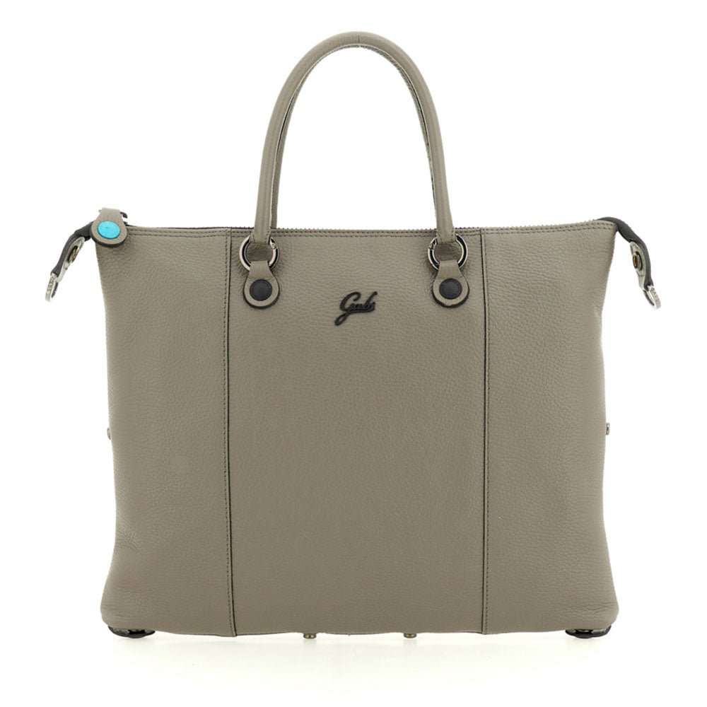 Borsa Donna a Mano con Tracolla GABS G3 PLUS Medium in Pelle Martellata color Zinco