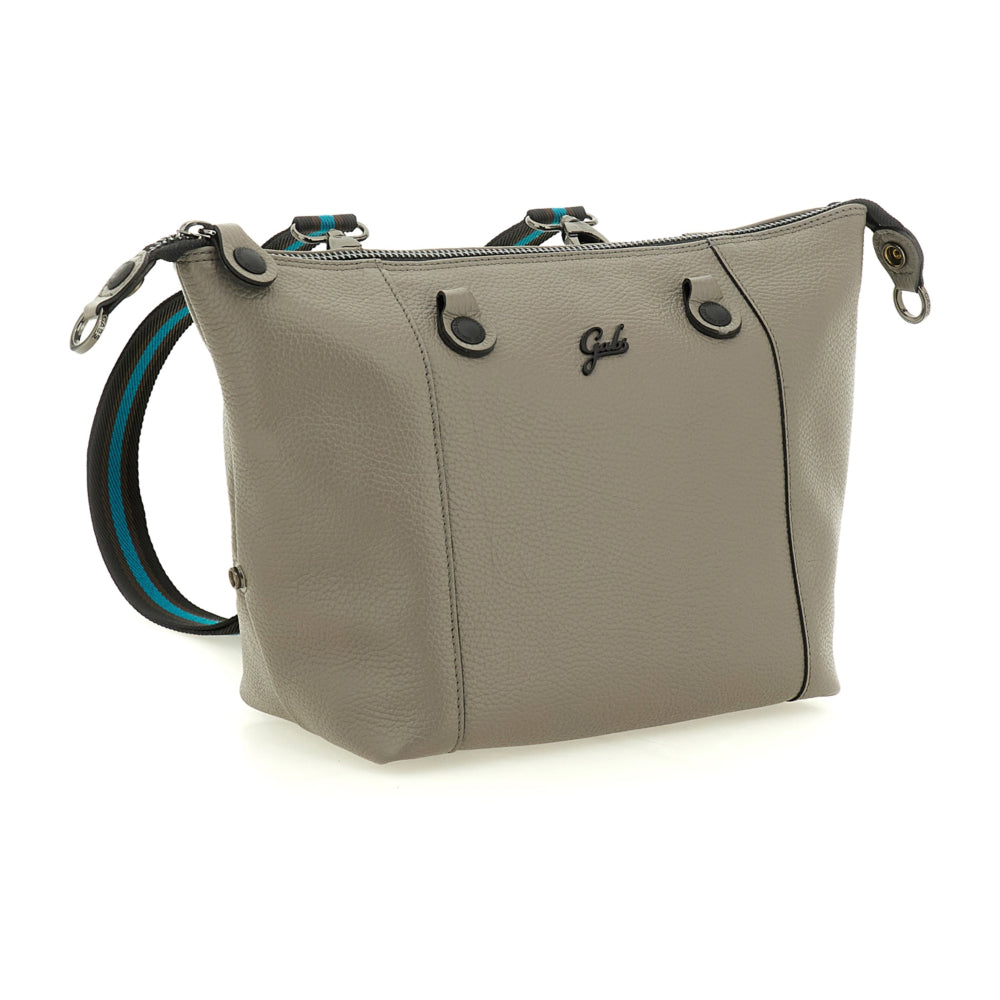 Borsa Donna a Mano con Tracolla GABS G3 PLUS Medium in Pelle Martellata color Zinco