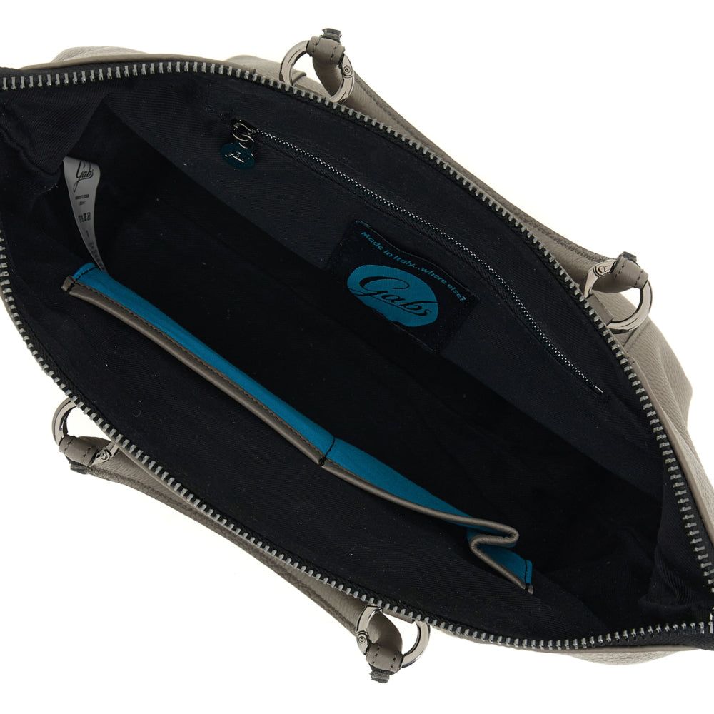 Borsa Donna a Mano con Tracolla GABS G3 PLUS Medium in Pelle Martellata color Zinco