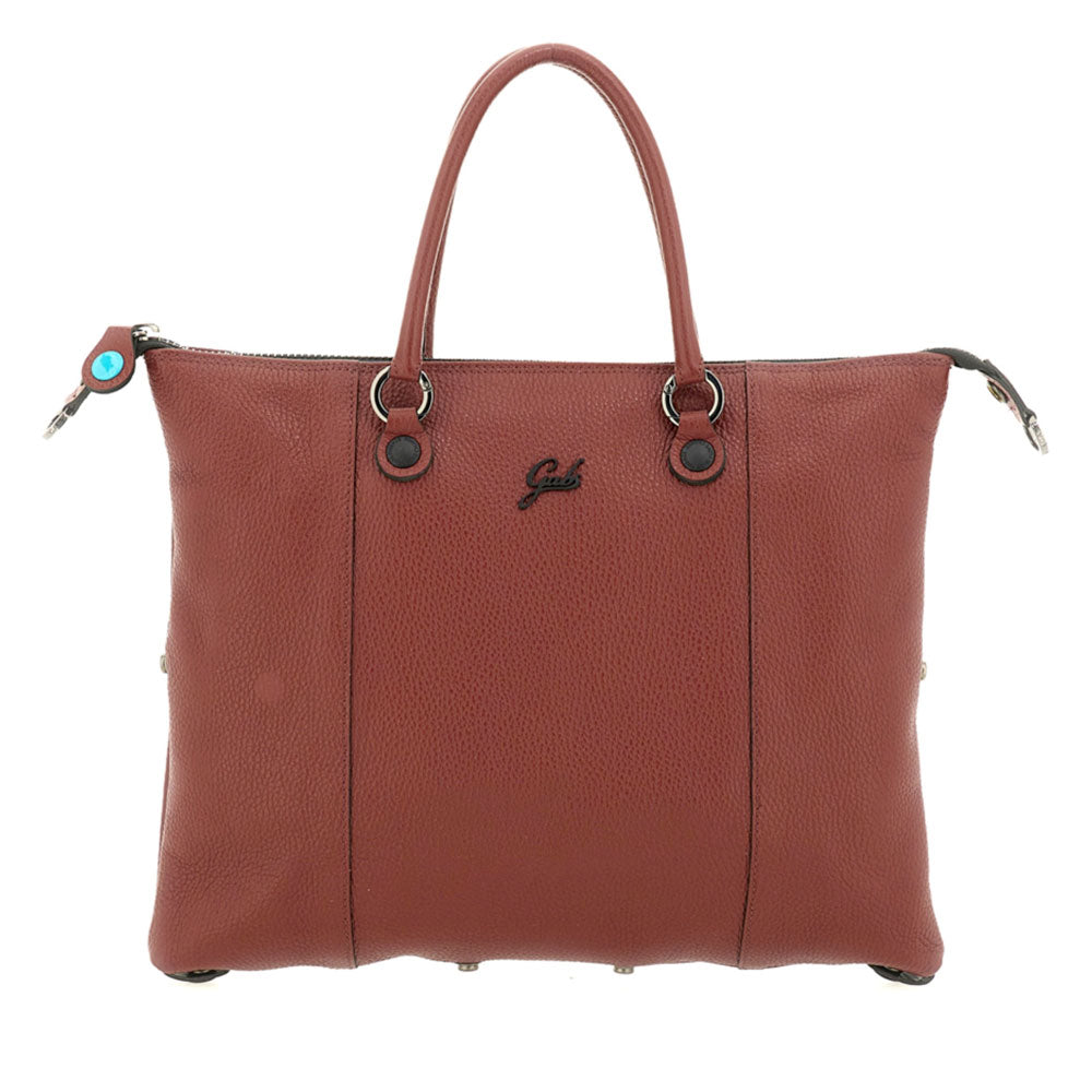 Borsa Donna a Mano con Tracolla GABS G3 PLUS Medium in Pelle Martellata color Terracotta