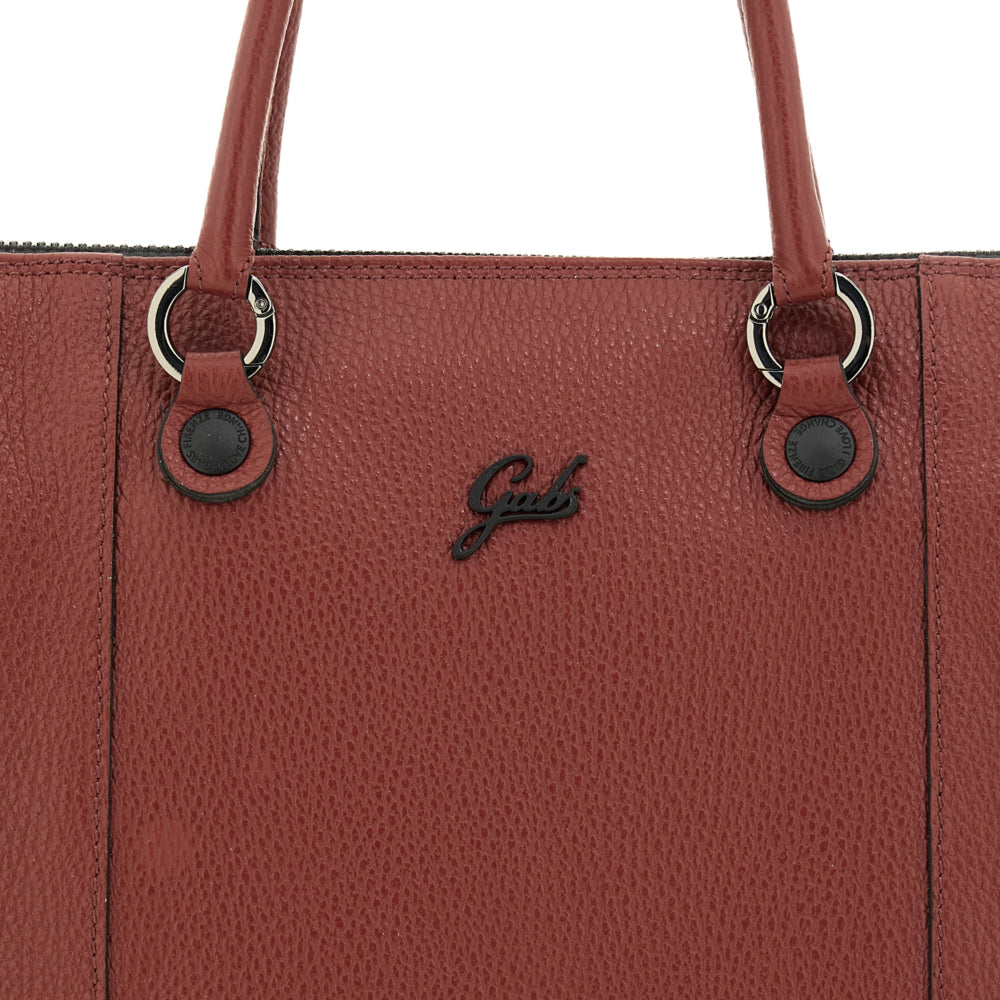 Borsa Donna a Mano con Tracolla GABS G3 PLUS Medium in Pelle Martellata color Terracotta