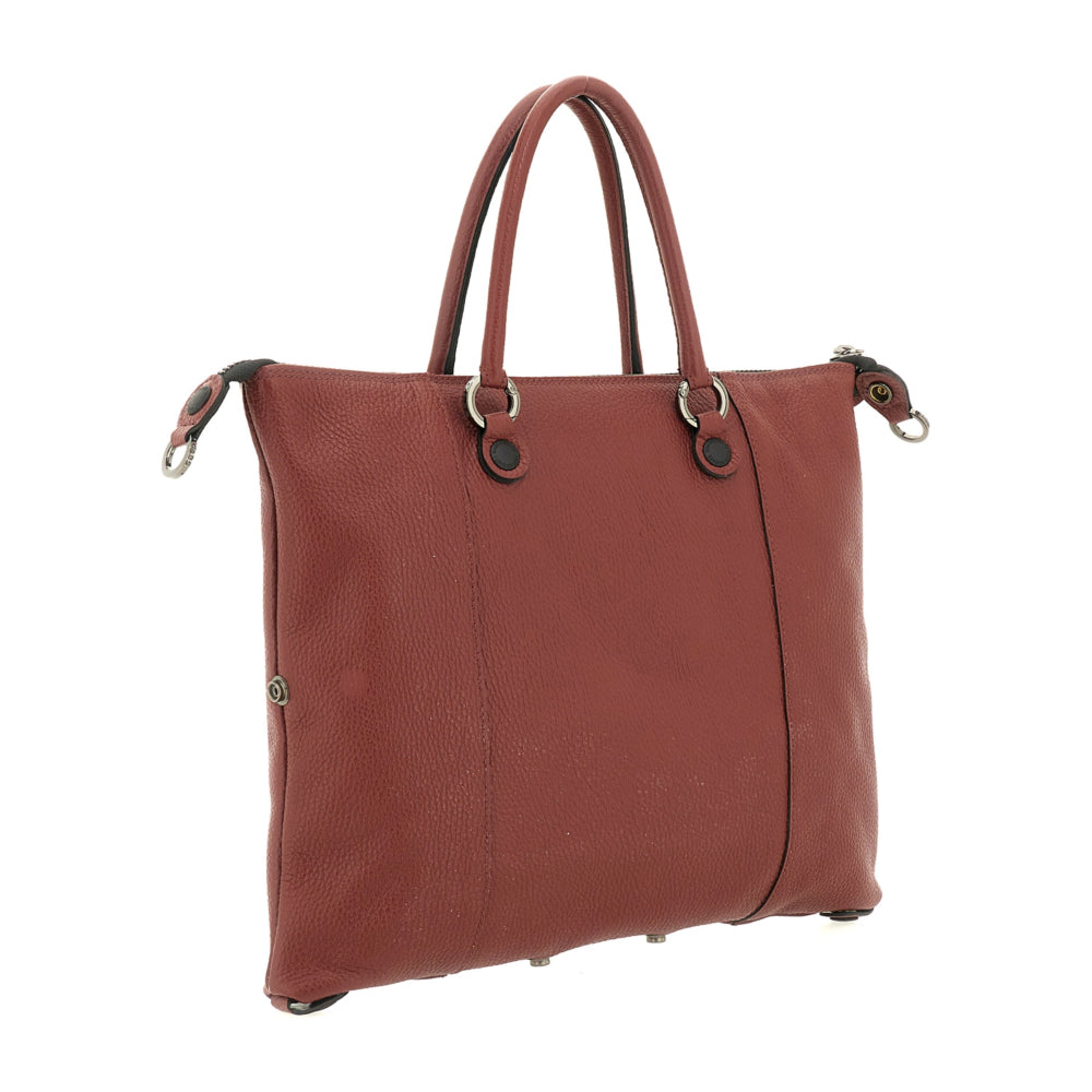 Borsa Donna a Mano con Tracolla GABS G3 PLUS Medium in Pelle Martellata color Terracotta
