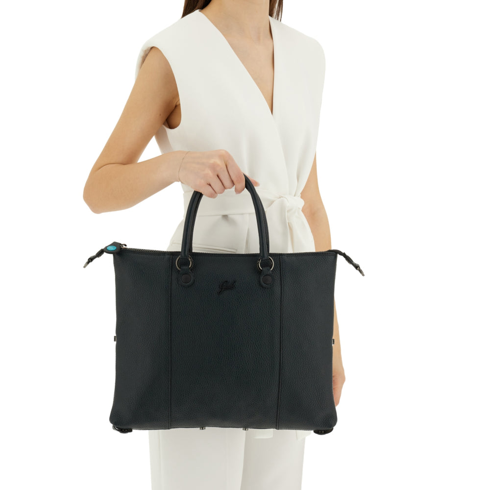 Borsa Donna a Mano con Tracolla GABS G3 PLUS Medium in Pelle Martellata Verde Abete