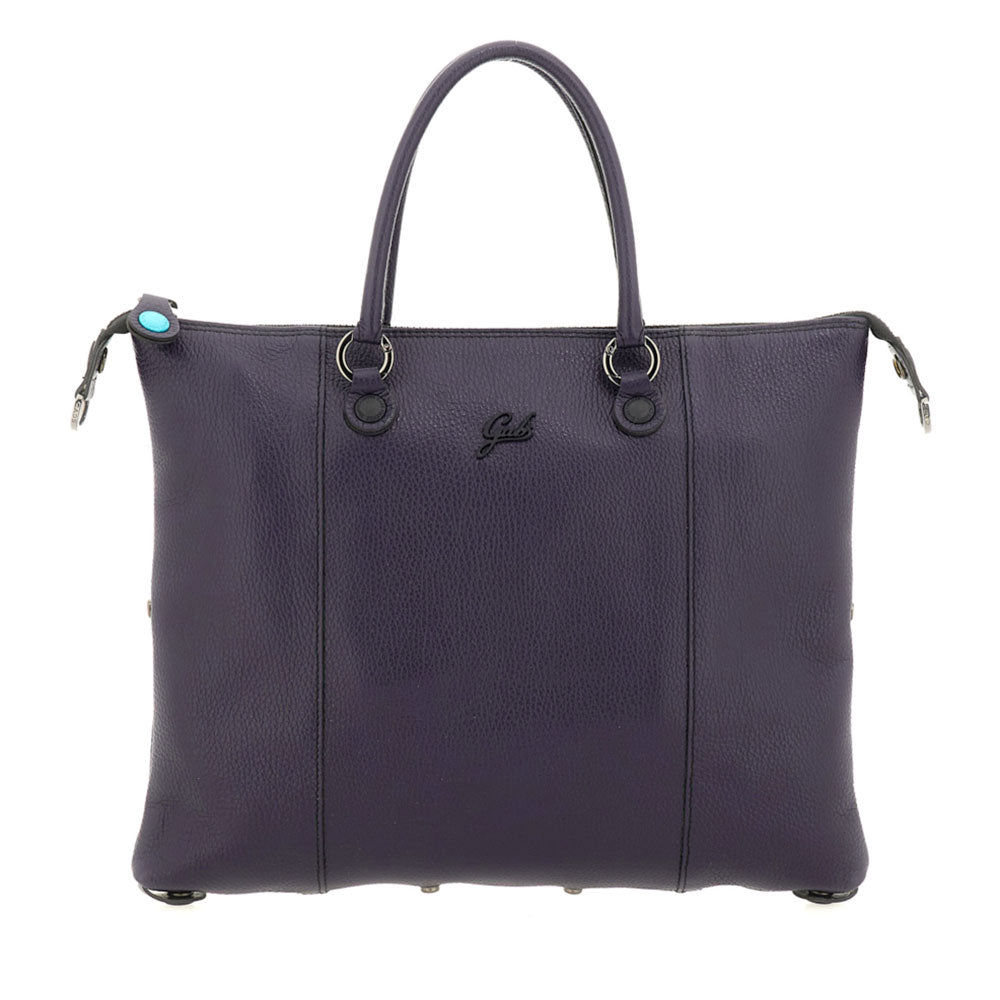 Borsa Donna a Mano con Tracolla GABS G3 PLUS Medium in Pelle Martellata Purple Blue