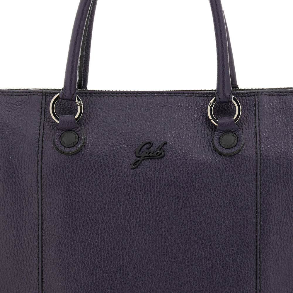 Borsa Donna a Mano con Tracolla GABS G3 PLUS Medium in Pelle Martellata Purple Blue