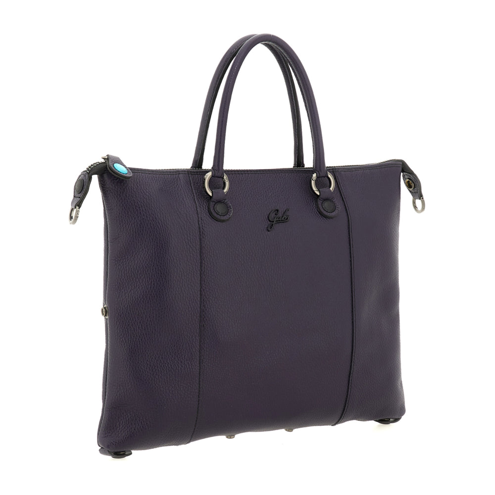 Borsa Donna a Mano con Tracolla GABS G3 PLUS Medium in Pelle Martellata Purple Blue