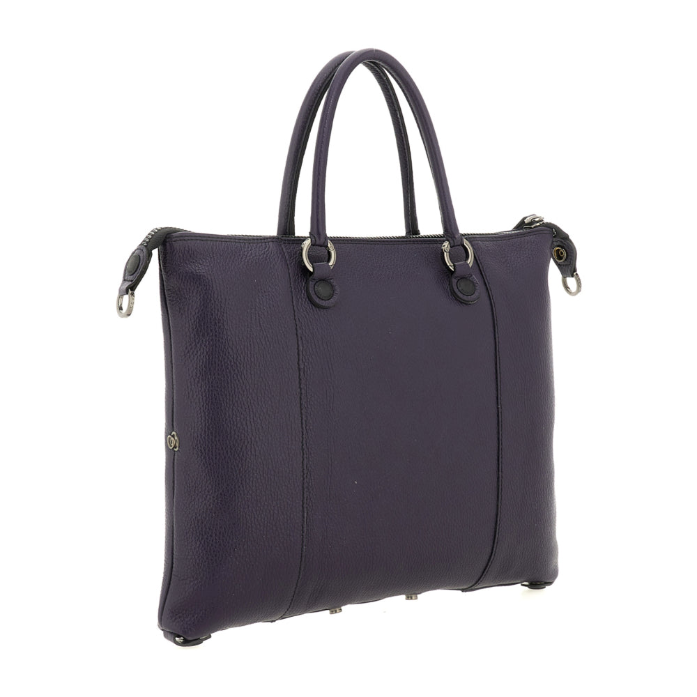 Borsa Donna a Mano con Tracolla GABS G3 PLUS Medium in Pelle Martellata Purple Blue