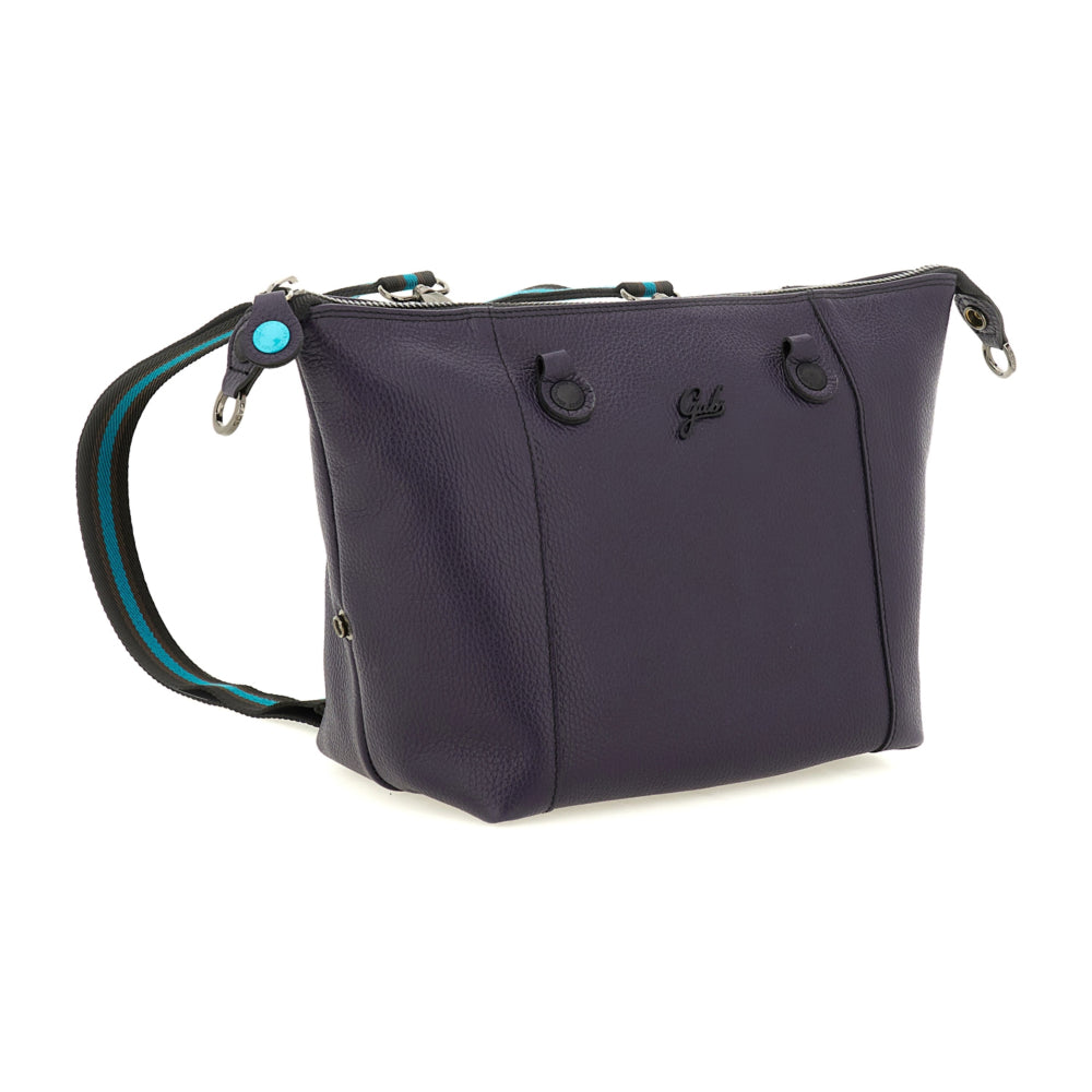 Borsa Donna a Mano con Tracolla GABS G3 PLUS Medium in Pelle Martellata Purple Blue