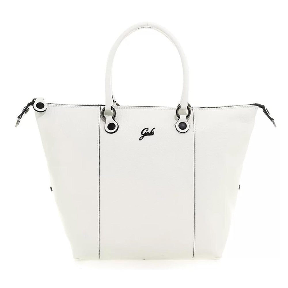 Borsa Donna a Mano con Tracolla GABS G3 PLUS in Pelle Martellata Bianco Ottico Large