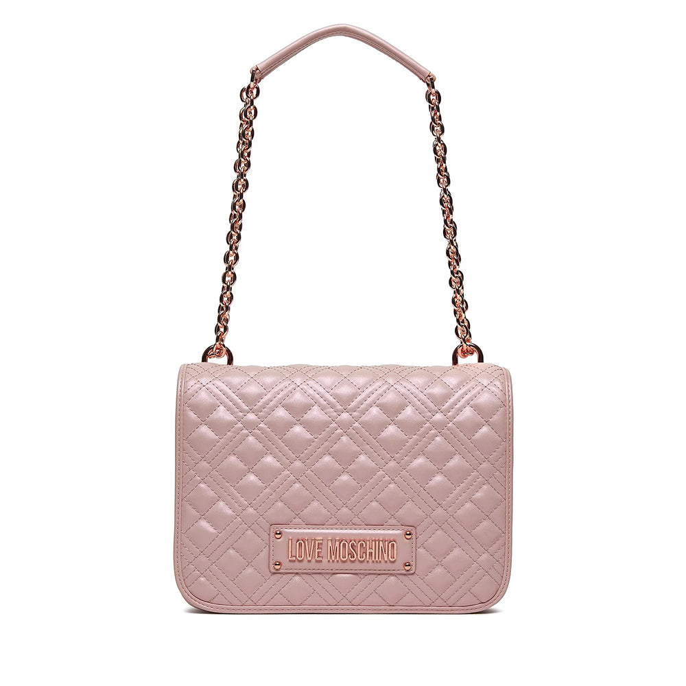 Borsa Donna a Spalla e Tracolla LOVE MOSCHINO linea Quilted Rose Gold Laminato