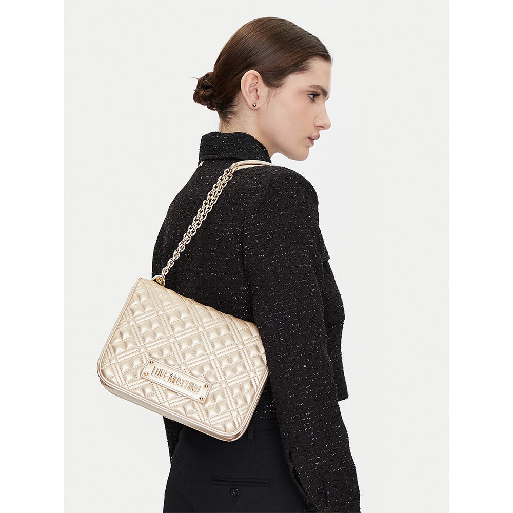 LOVE MOSCHINO QUILTED LINIE
Damen Schulter und Umhängetasche in Metallic Gold