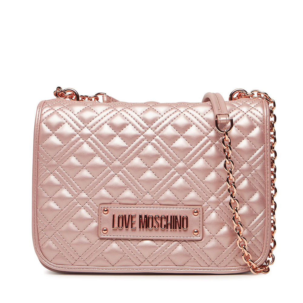 Borsa Donna a Spalla e Tracolla LOVE MOSCHINO linea Quilted Metallic Cipria