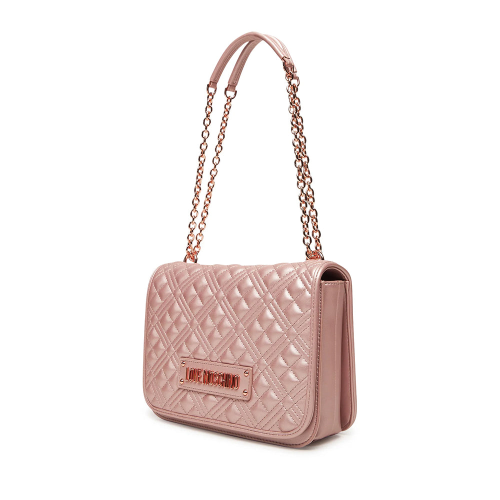 Borsa Donna a Spalla e Tracolla LOVE MOSCHINO linea Quilted Metallic Cipria