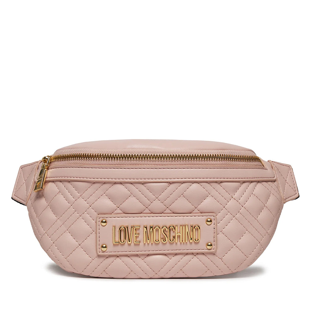 Marsupio Trapuntato LOVE MOSCHINO linea Lettering Logo color Cipria