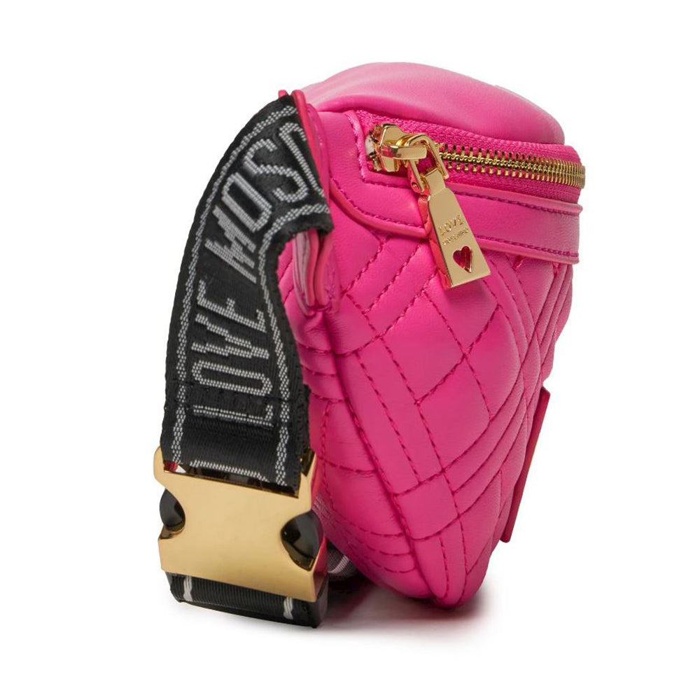 Marsupio Trapuntato LOVE MOSCHINO linea Lettering Logo Fuxia