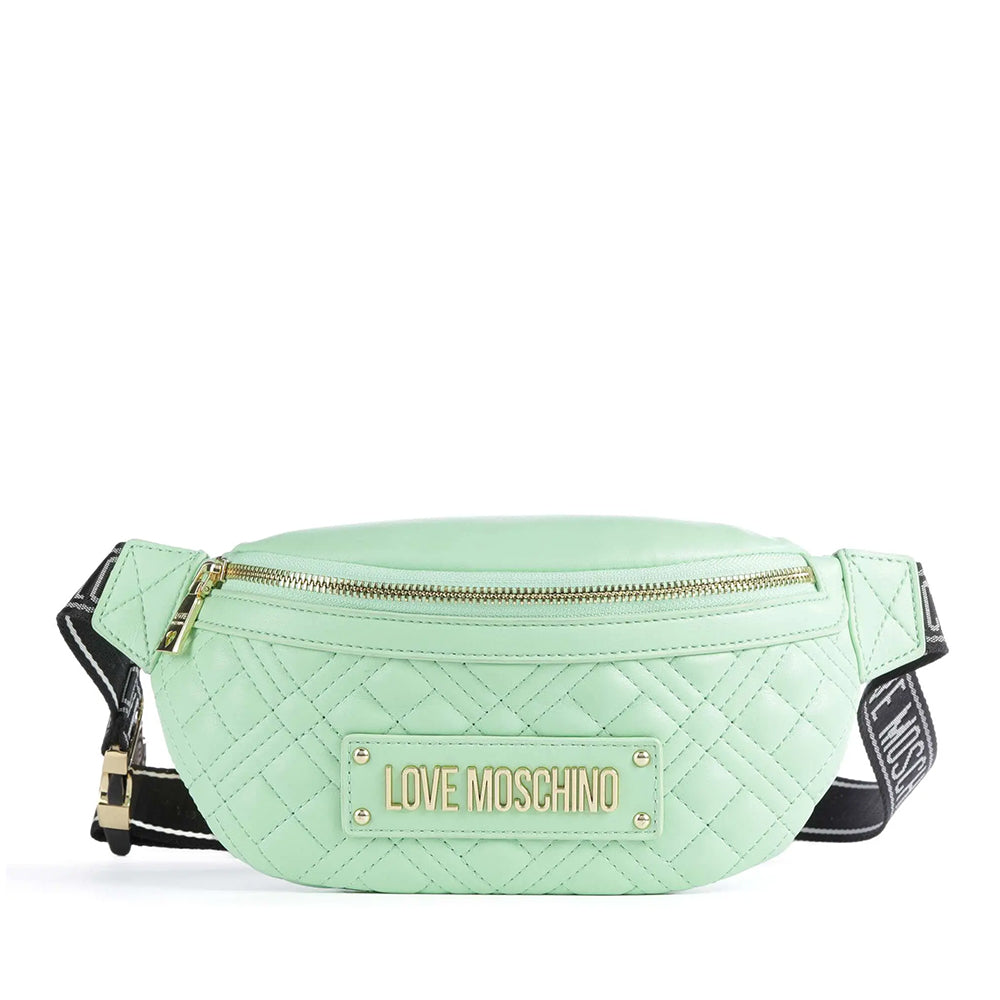 Marsupio Trapuntato LOVE MOSCHINO linea Lettering Logo color Menta