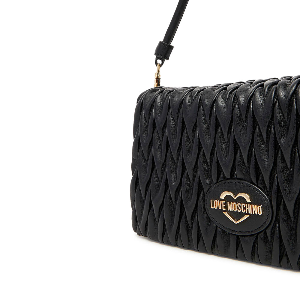 Borsa Donna a Spalla con Tracolla LOVE MOSCHINO Trapuntata Nera
