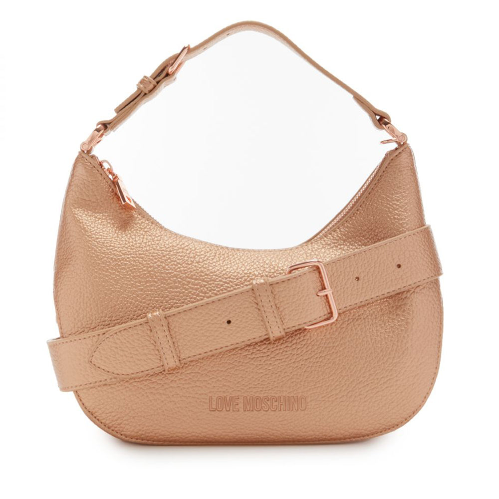 Hobo Bag Media LOVE MOSCHINO linea Giant Logo colore Rose Gold