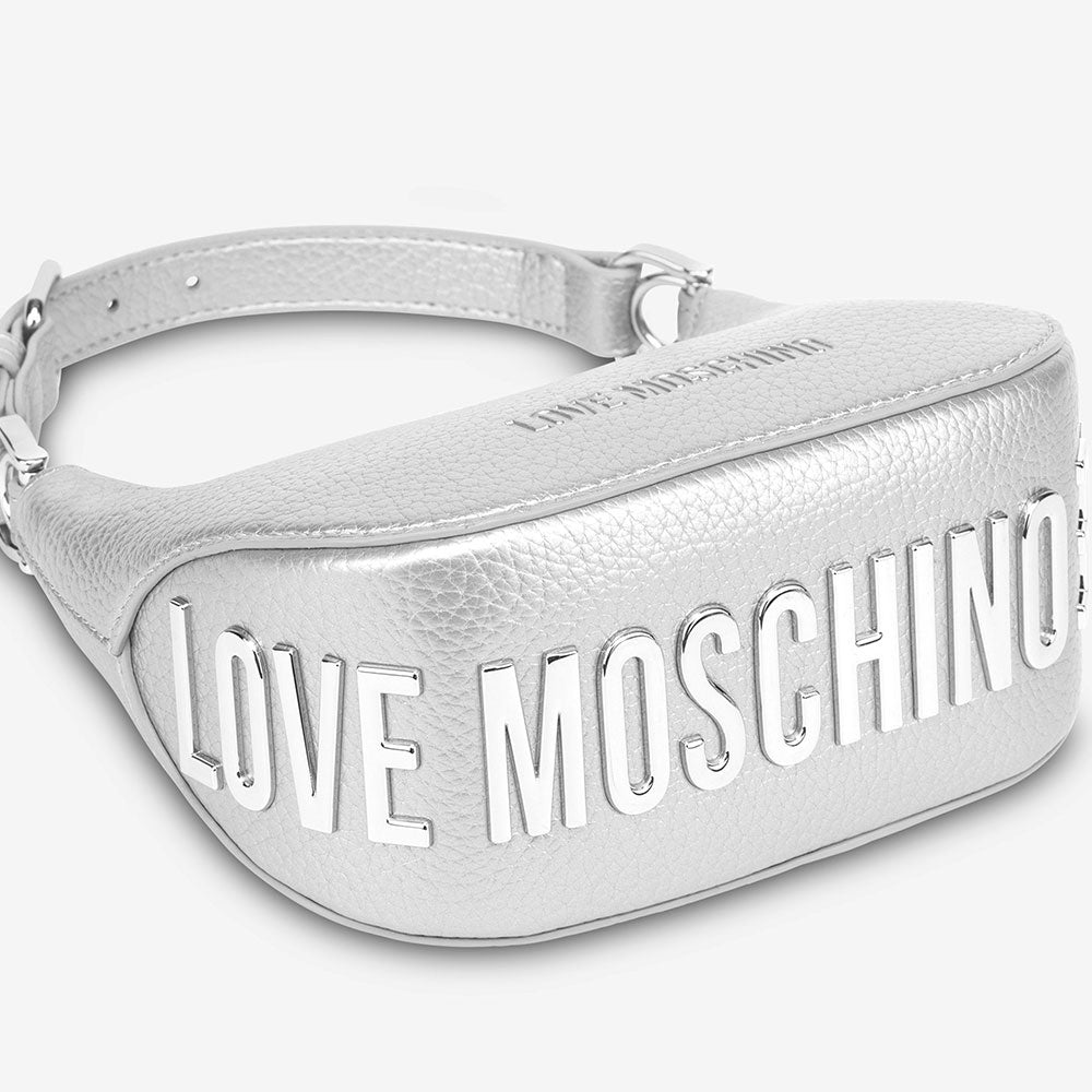 Hobo Bag Small LOVE MOSCHINO linea Giant Logo colore Argento