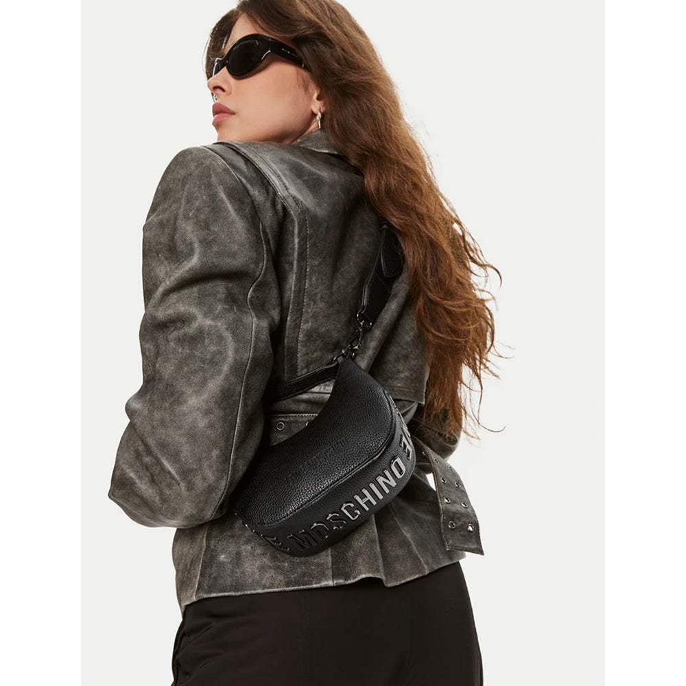 Hobo Bag Small LOVE MOSCHINO linea Giant Logo colore Nero con Logo Canna di Fucile