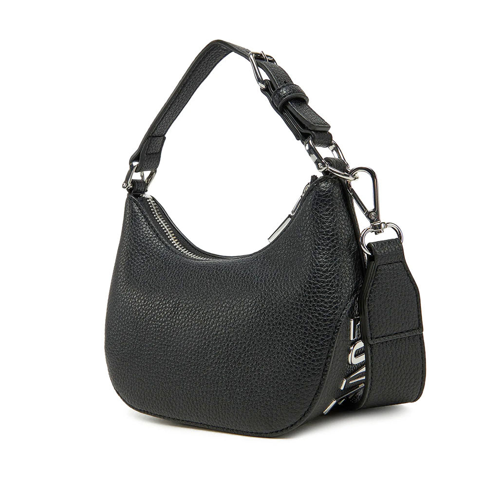 Hobo Bag Mini LOVE MOSCHINO linea Giant Logo colore Nero e Nikel