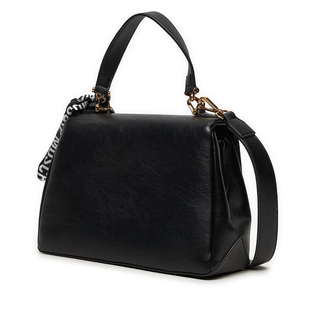 Borsa Donna a Mano LOVE MOSCHINO Nera con Foulard Logato