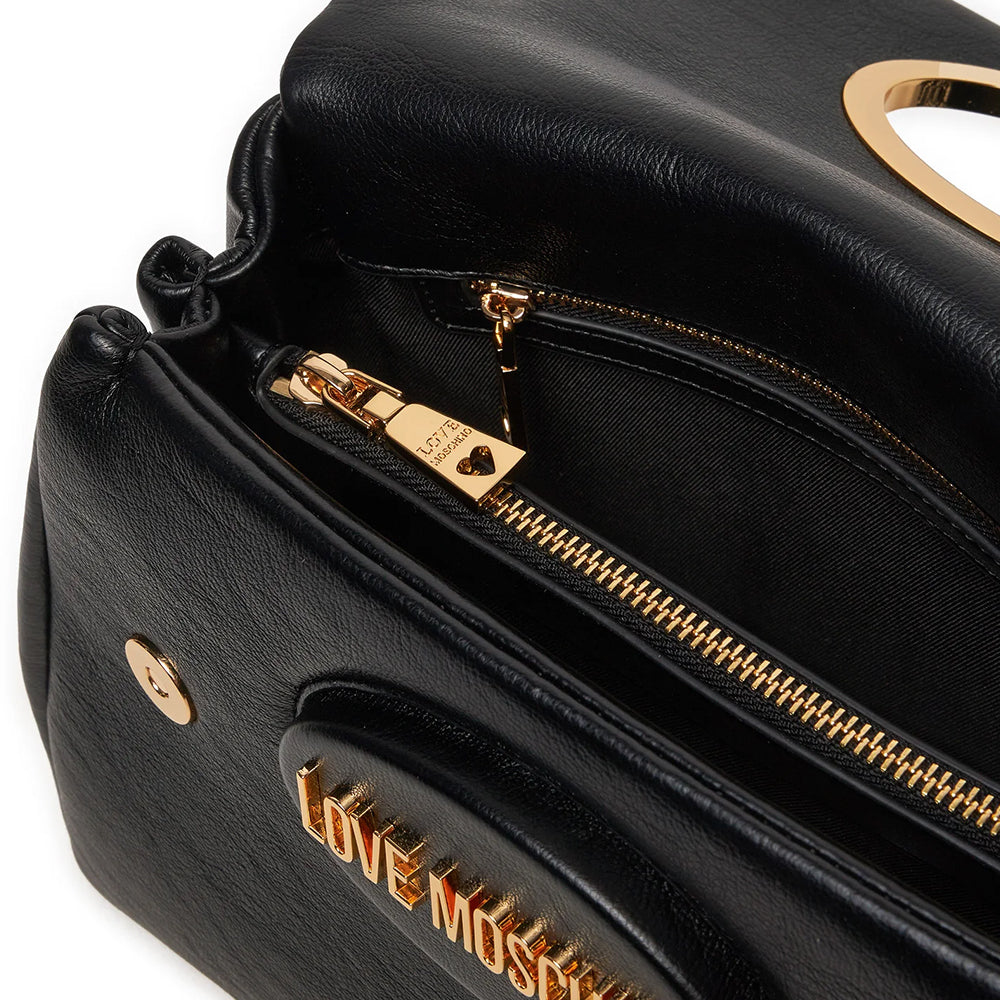 Borsa Donna a Mano LOVE MOSCHINO Nera con Foulard Logato