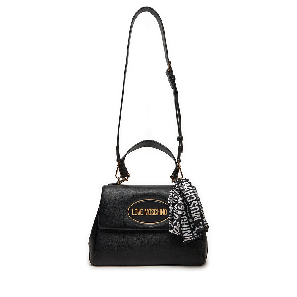 Borsa Donna a Mano LOVE MOSCHINO Nera con Foulard Logato
