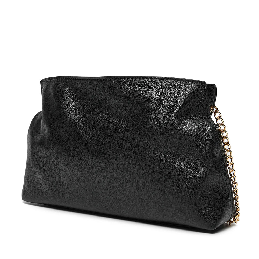 LOVE MOSCHINO Damen Clutch mit Schultergurt, Hearts Line, Schwarz