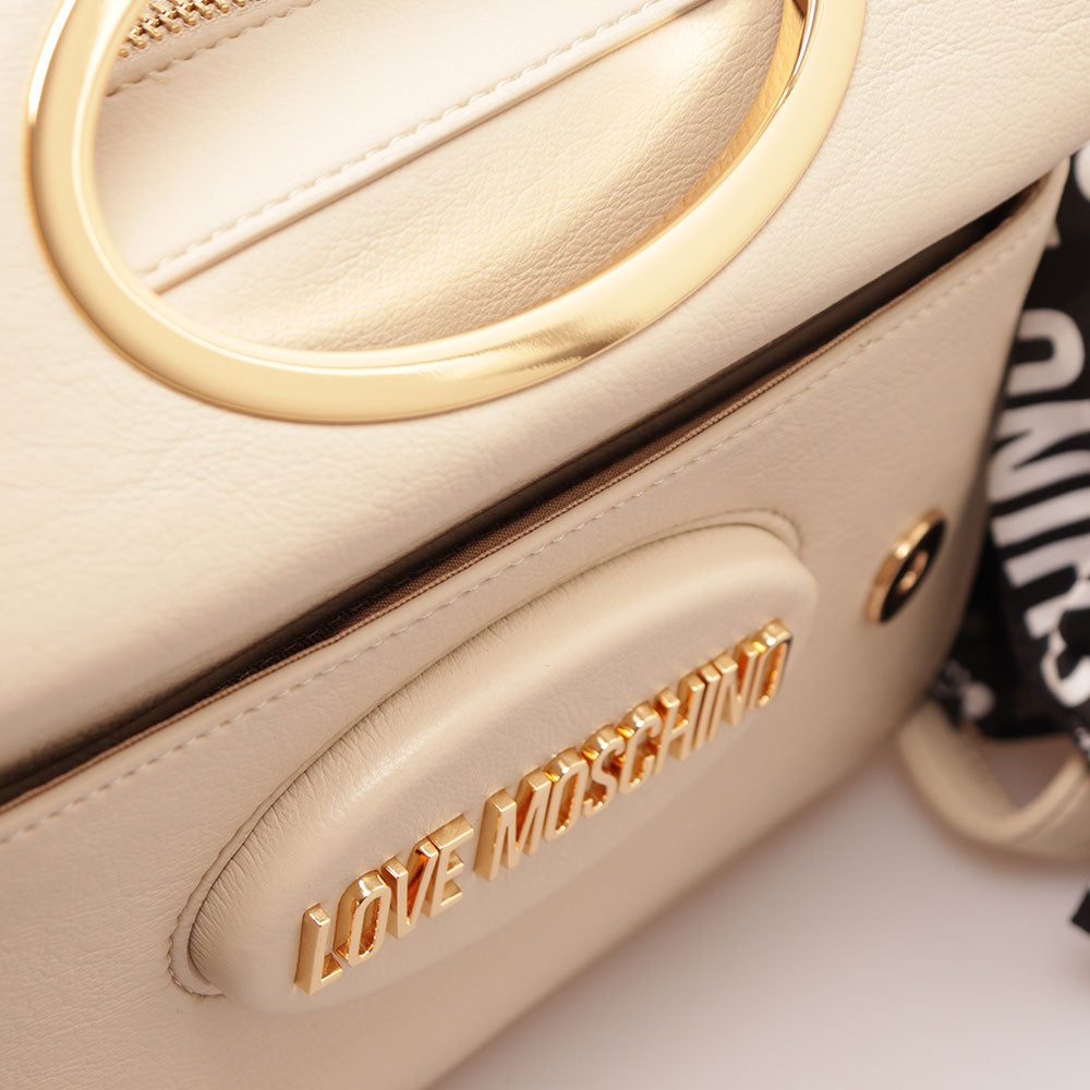 Borsa Donna a Tracolla LOVE MOSCHINO Avorio con Foulard Logato