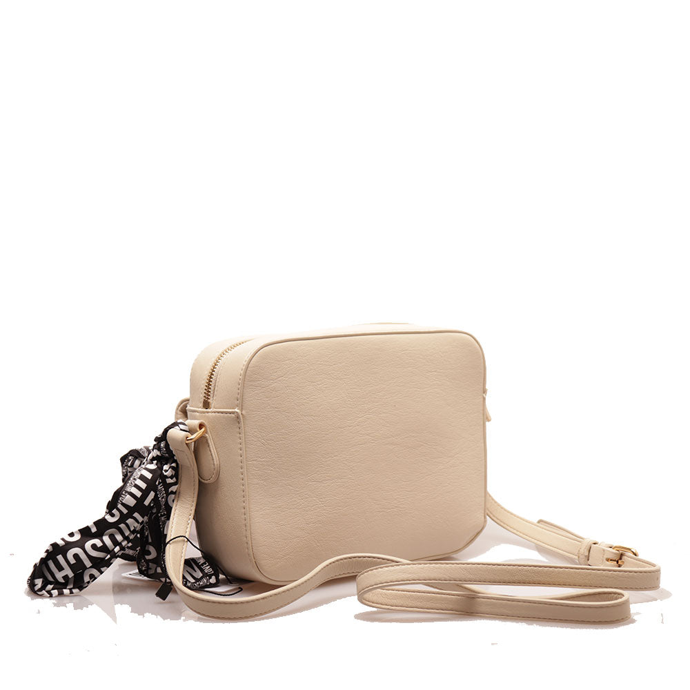 Borsa Donna a Tracolla LOVE MOSCHINO Avorio con Foulard Logato