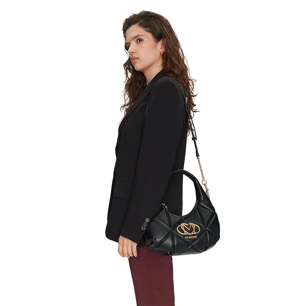 Hobo Bag LOVE MOSCHINO linea Embossed Nero